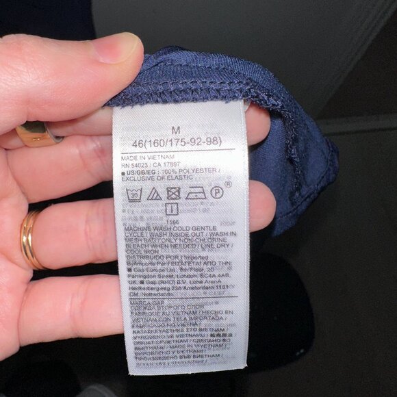 Gap Smocked Midi Dress Navy Size M NWT - Picture 7 of 8